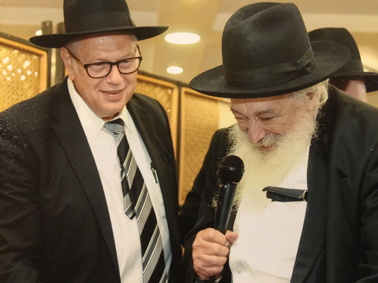Dr. Tali Skoczylas with Rav Nebetzal at his grandson's bar mitzvah